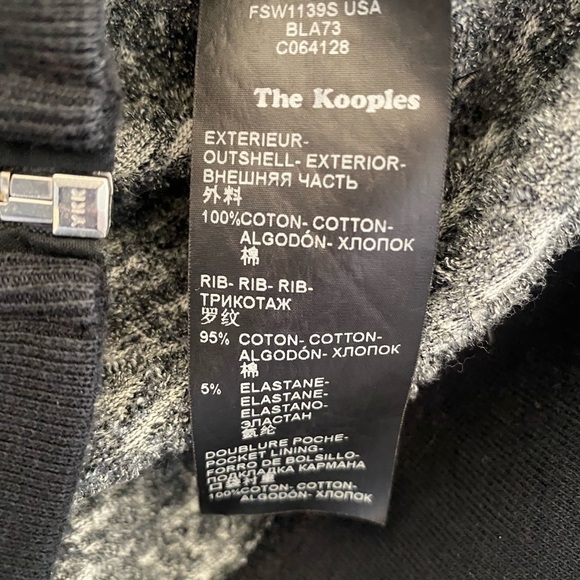 The Kooples Heather Gray And Black Zip-front Hoodie S - Picture 5 of 6